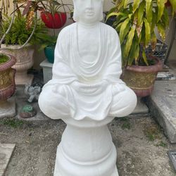 Concrete Buddha And Pedestal
