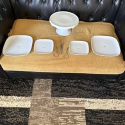 TWO TIER CAKE HOLDER AND TWO TIER HORS D’OEUVRE HOLDERS $25 FOR CAKE HOLDER $20 EACH FOR HORS D’OEUVRE HOLDERS