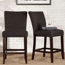 New Inspire Q Parson Classic Linen Counter Ight High Back Stools (Set of 2)