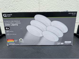 Commercial Electric 6-Pack 6in Low Profile Selectable Lumens Disk Lights