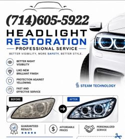 Headlights restoration Paint correction Engine Cleaning Upholstery  clean