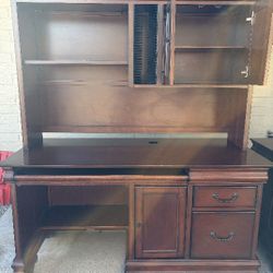 Beautiful Solid Wood Desk And File Cabinet 