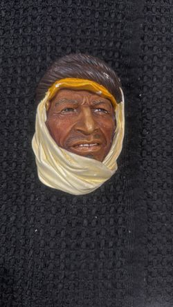 Vintage Bosson Chalkware Arabian Man Head Sculpture 