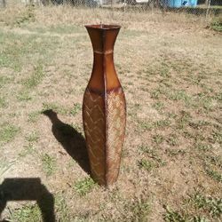 Large Heavy Duty Steel 34" Tall Garden Vase, Great Condition. $10.00.