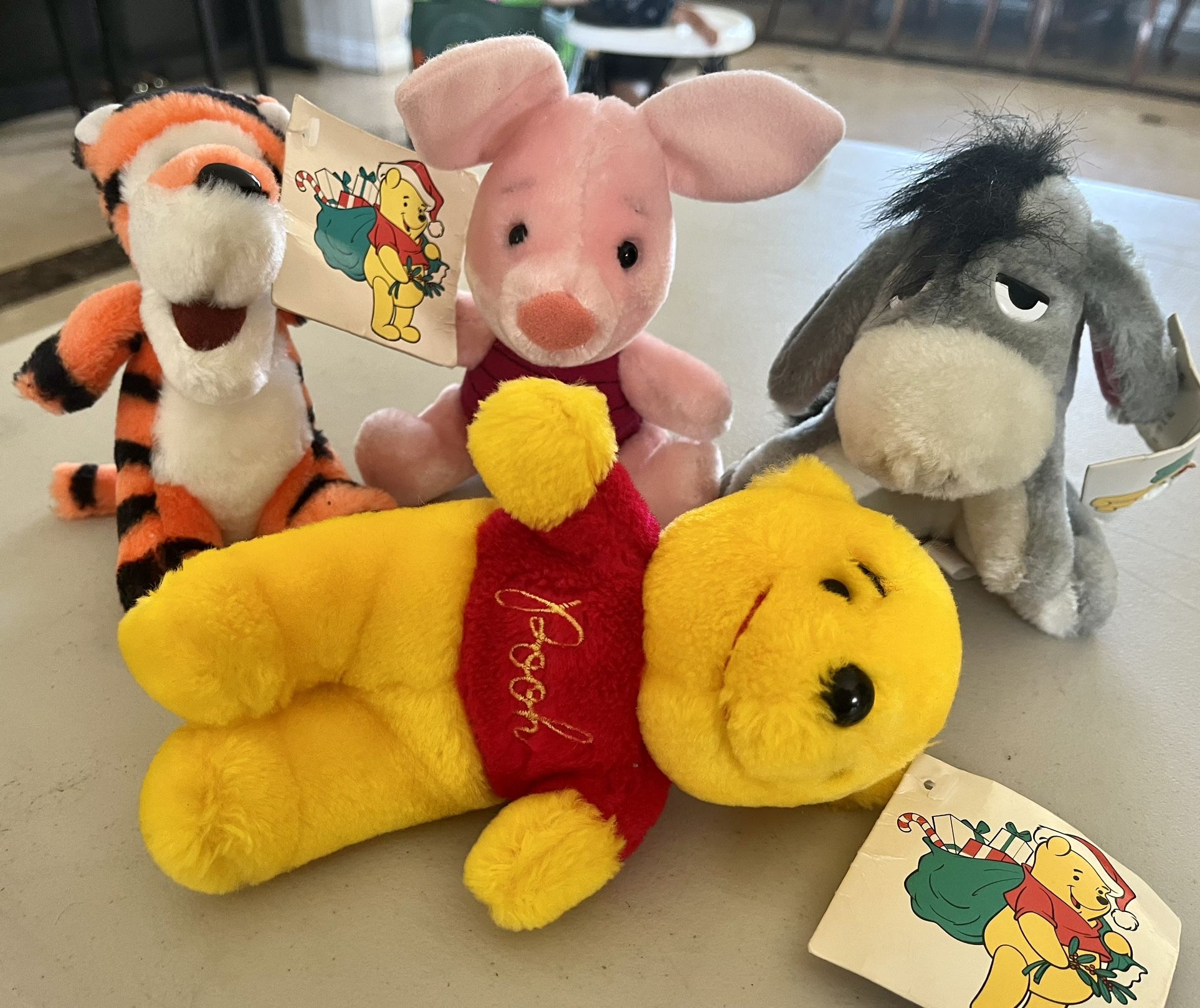 Set Of 4 Winnie The Pooh 8” Bean Bag Plush Dolls