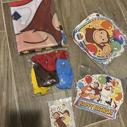 New Curious George Backdrop And Birthday Party Supplies 