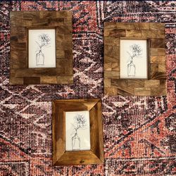 SET of 3 Wood Picture Frames — Home Decor & Party Event