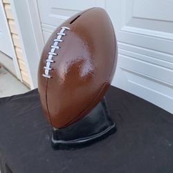 Football Bank On A Stand Statue