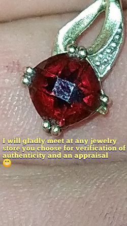 antique pendant 2 karat garnet and 10 karat gold