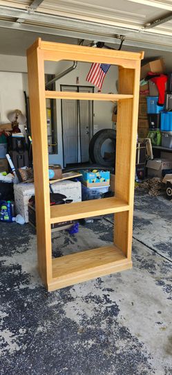Tall oak color bookcase used condition