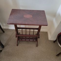 Antique Wooden Side table Mazagine