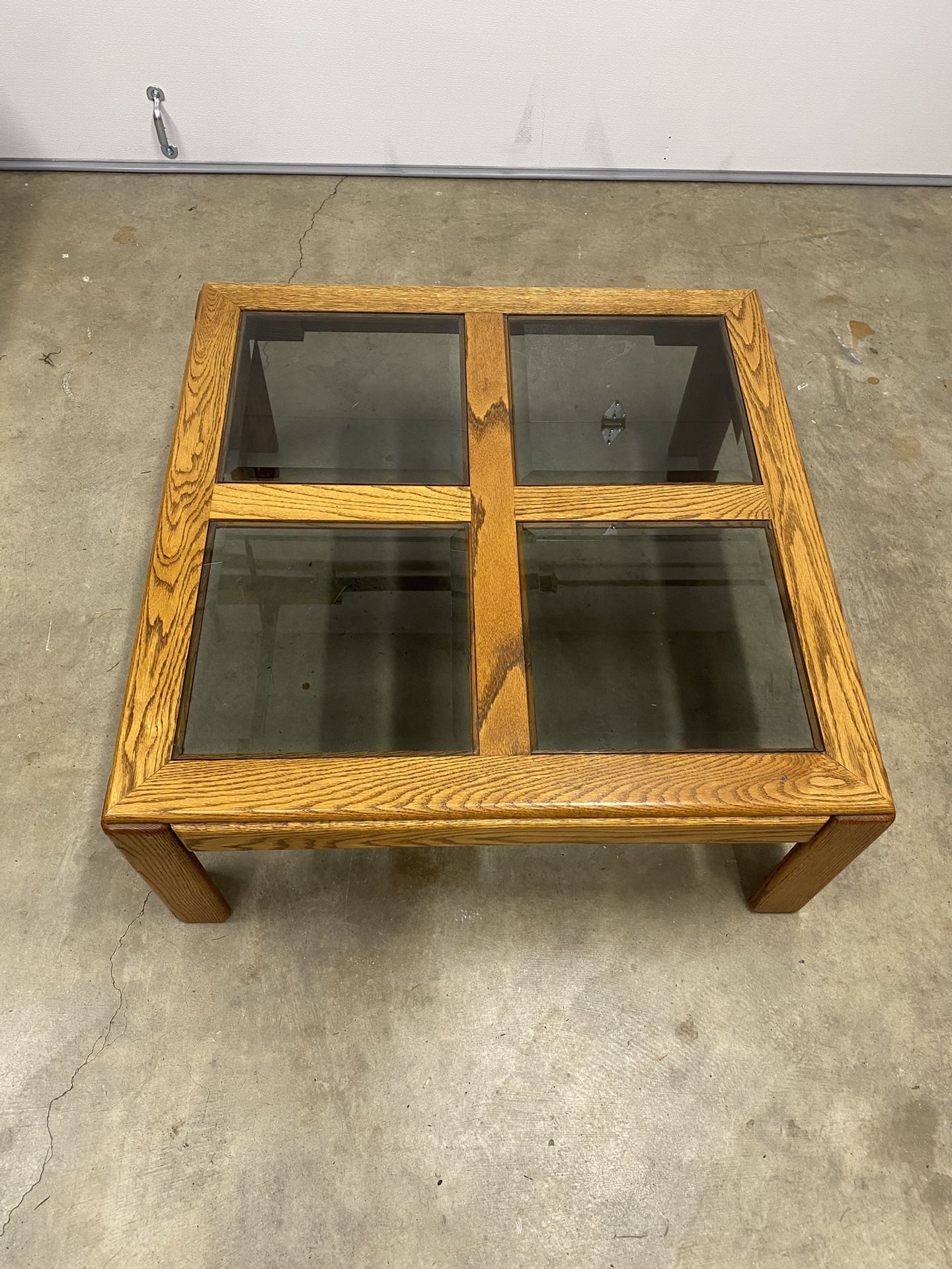 Oak & Glass Square Coffee Table