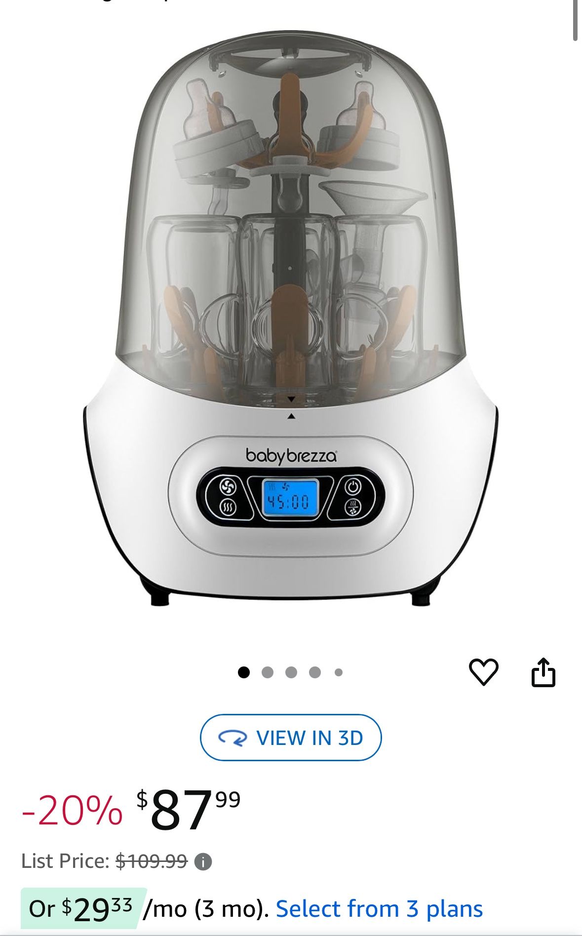 Baby Brezza Baby Bottle Sterilizer and Dryer Machine