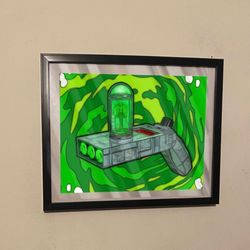 Adult swim, Rick and Morty custom art of portal gun