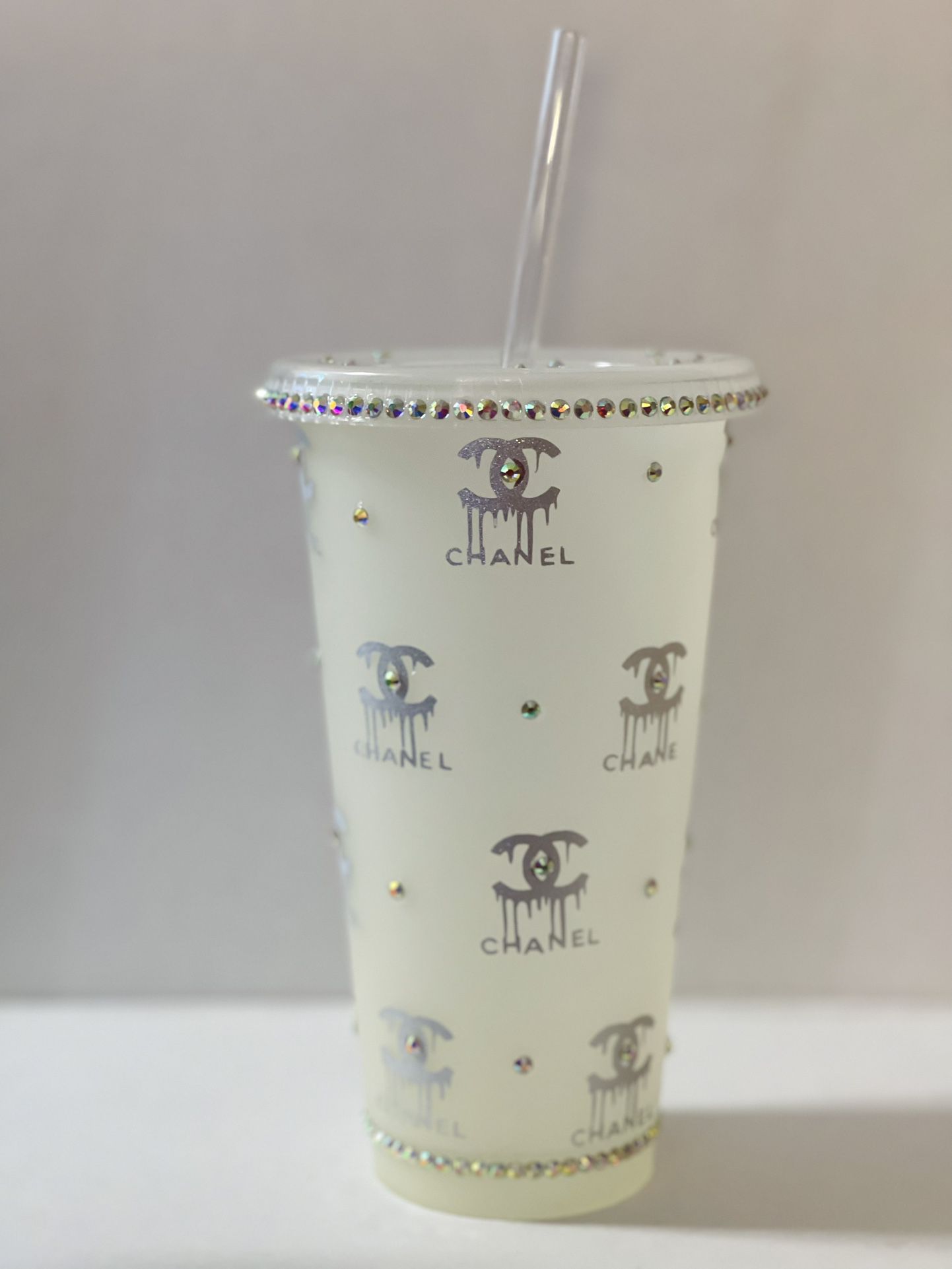 Bling Tumbler Frosted with Vinyl & Bling New