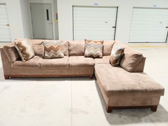 Brown L Shaped Sectional Sofa 