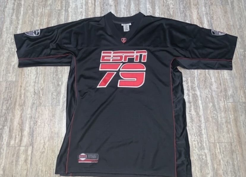 Black NFL NBA MLB vintage starter black ESPN football jersey (Size- Large) BRAND NEW AUTHENTIC- $40
