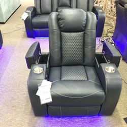 Power Recliner With Cupholders And Storage