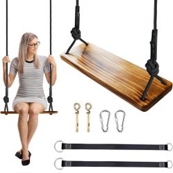 Carbonized Hanging Wooden Swing  *Brand New*