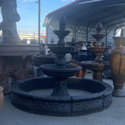 5ft Tall Concrete Fountain  With Ring 