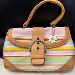 🎄❤️ Coach Y2K Daisy Striped Satchel❤️🎄