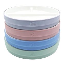 Elk & Friends Set Of 4 Glass Plates/Bowls With Silicone Sleeve