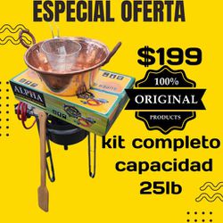 Kit Completo Para Fritangas Cazo De Cobre Para 25lb Todo Nuevo Y Completo Para Carnitas Chicharrones Fritangas 