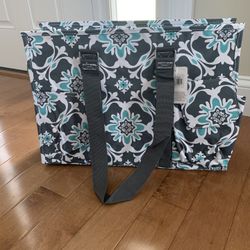 Gray/teal Large Tote NWT