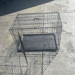 Collapsible Metal Dog Crate / Kennel with Tray