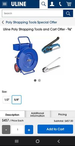 Uline strapping cart/tools
