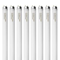 Konideke 8 Pack 24 inch F17T8 17 Watts Light Bulb 2 Foot Straight Fluorescent Tube T8 Tube Light Cool White 1400 Lumen G13 Medium Bi-Pin Cap 8 Count