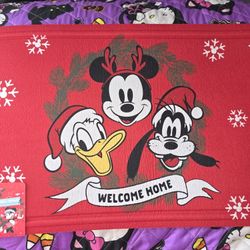 Mickey Mouse And Friends Christmas Rubber Door Mat 
