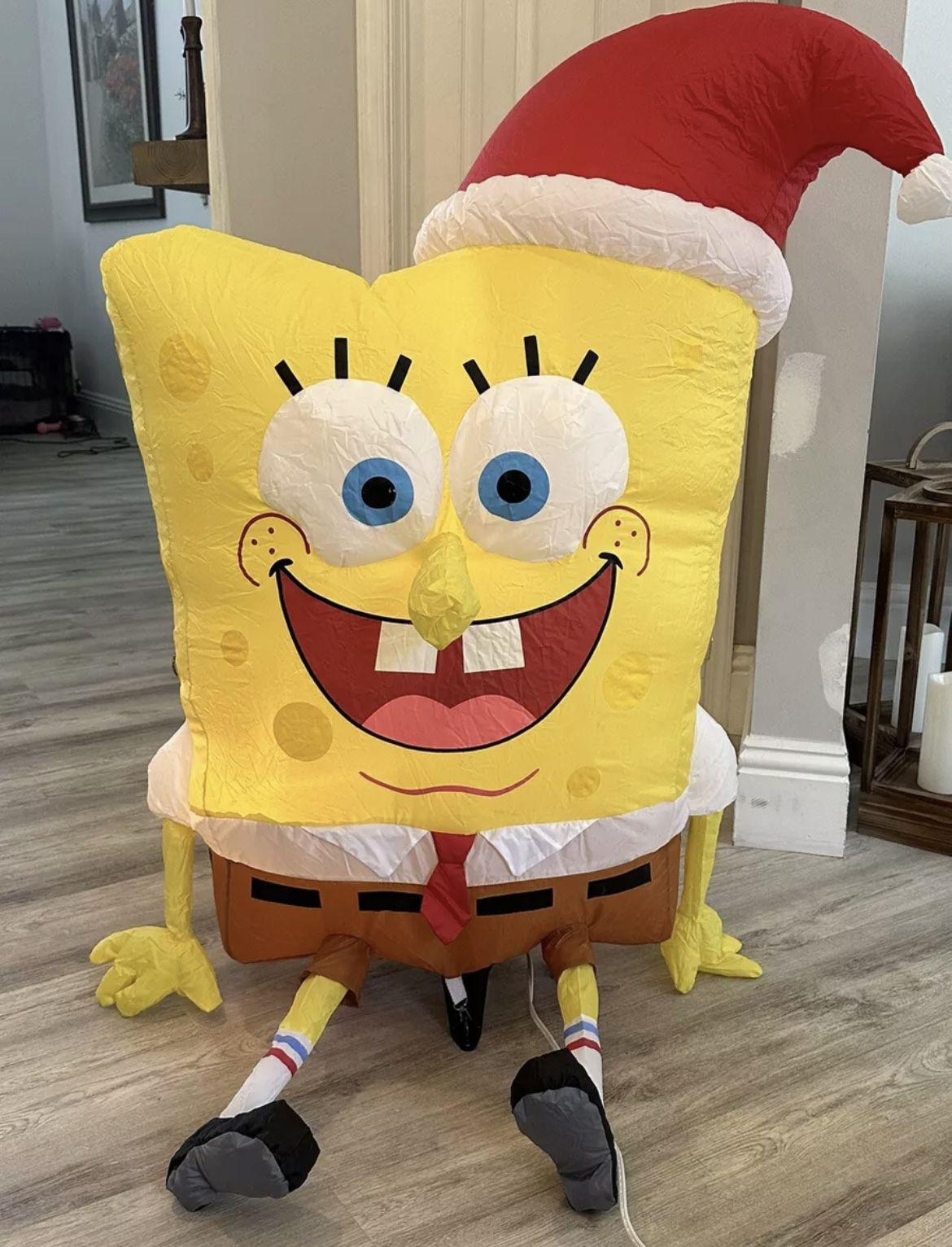 Christmas Spongebob Inflatable 2005 Nickelodeon Lighted Santa 4’ Tested Gemmy