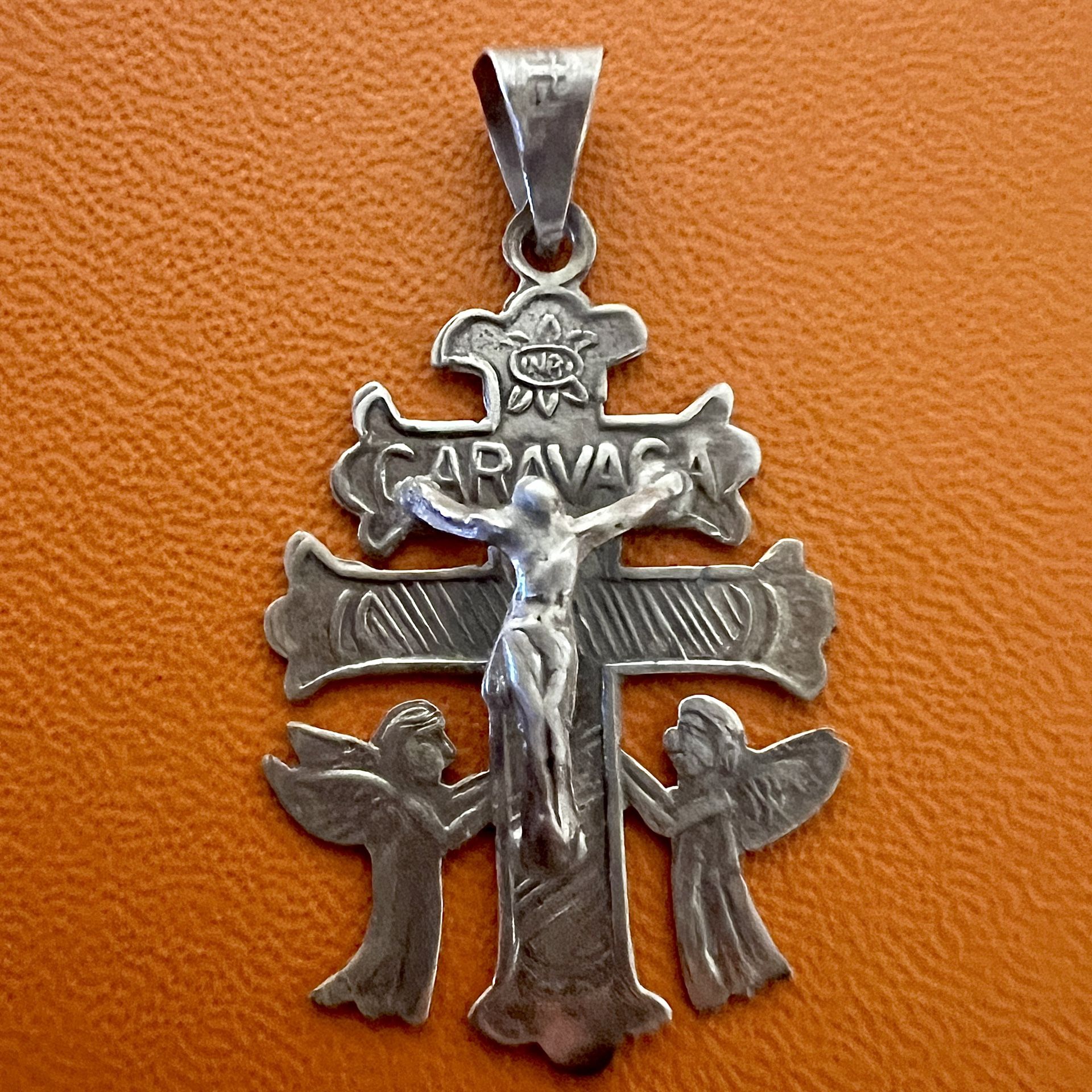 Vintage TAXCO Caravaca Crucifix Cross Pendant 925 Sterling Silver For Necklace