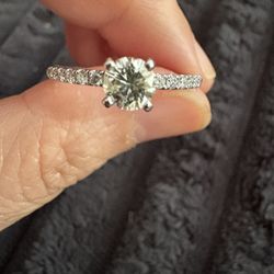 0.70ctw Natural Diamond Ring Setting 10kt White Gold , Size 8