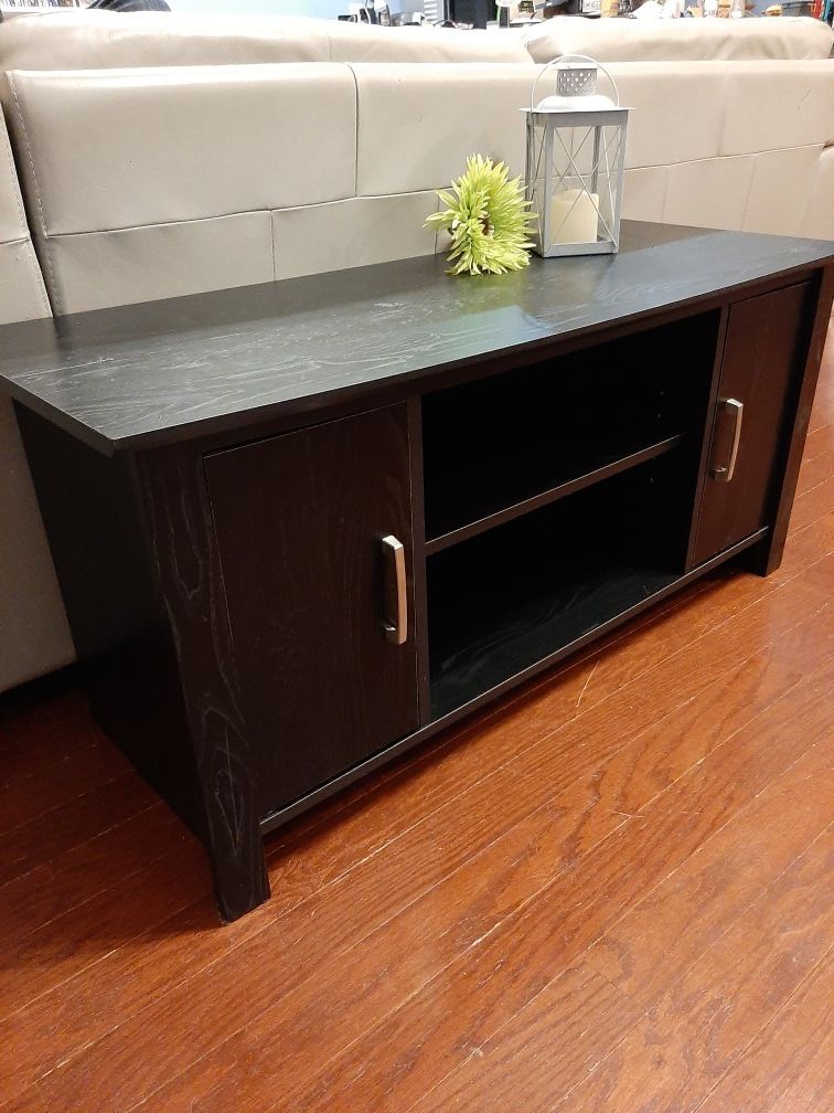 Black tv stand, entertainment center