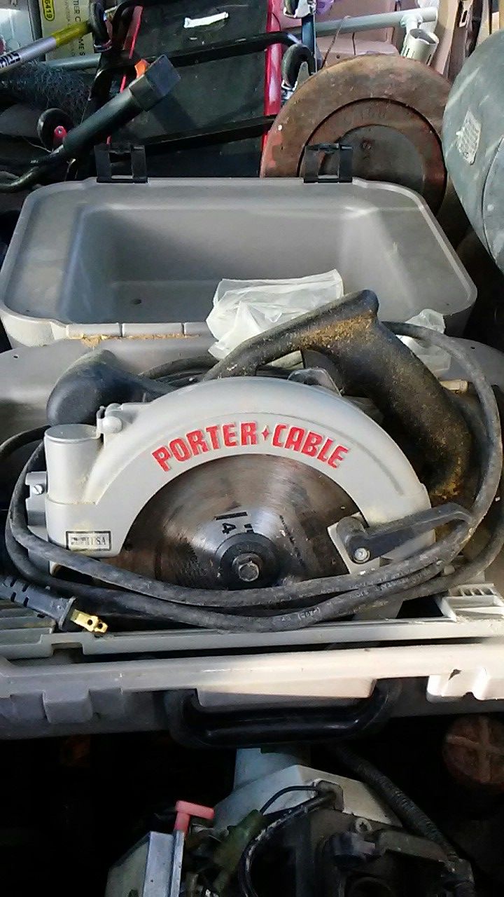 PORTER CABLE 424MAG 15 Amp 7-1/4" Circular Saw Blade Left and Brake 423MAG USA!
