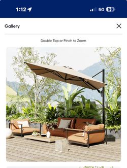New in box MIDHAM 13x10ft Aluminum beige Crank Garden Patio Umbrella( no heavy duty base come with ) 510011-04