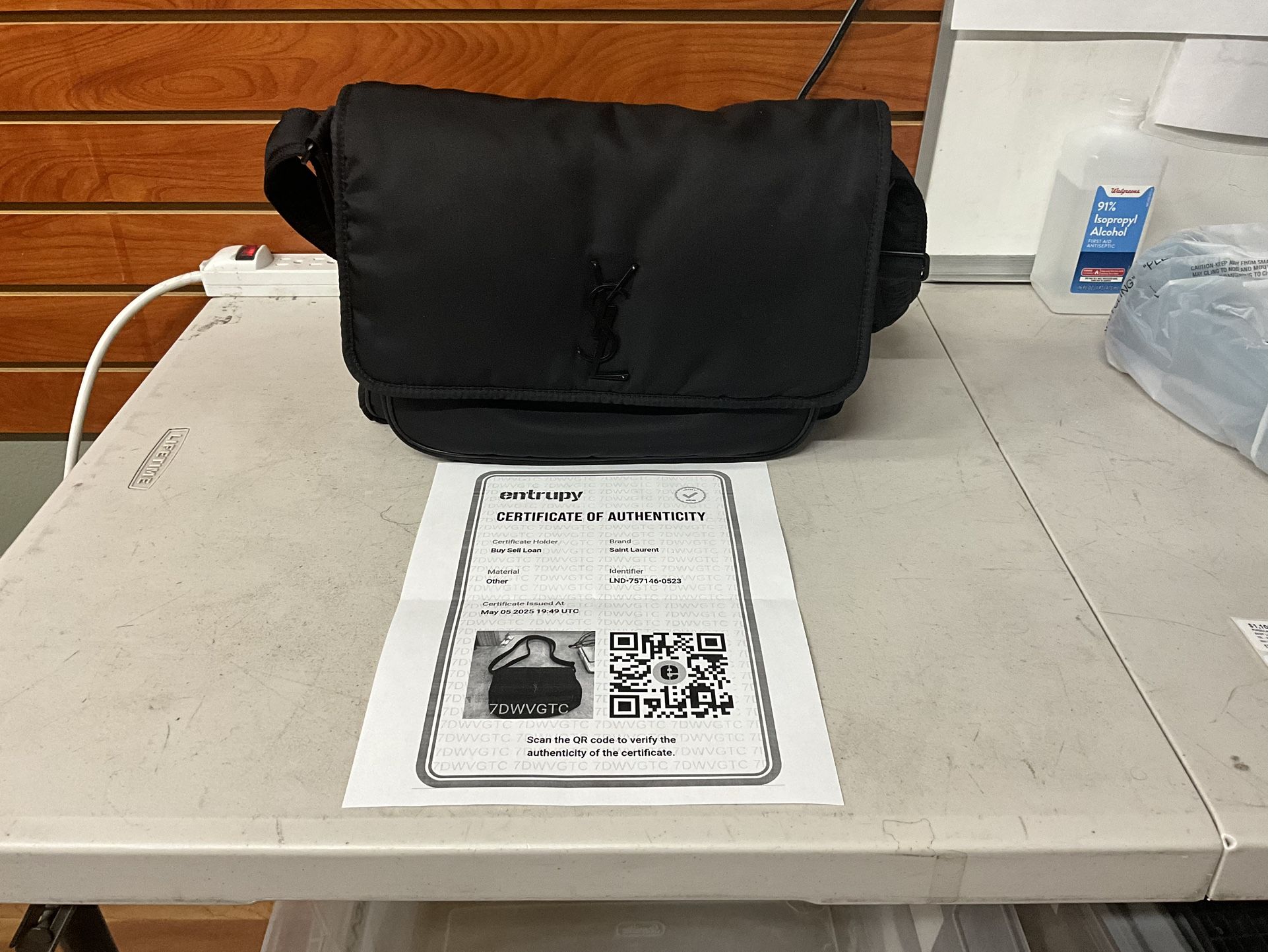 YSL Niki Leather Trimmed Nylon Messenger Bag