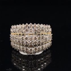 10KT Yellow Gold Diamond Ring 5.60g 2 CTW Size 183198/11