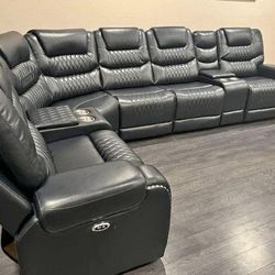 Power Recliner Sectional Sofas Set And Manual In Stock 