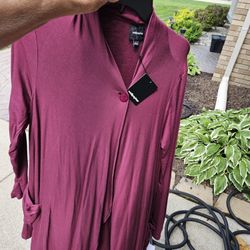 Ladies Burgundy Cardigan. New. Size Lg