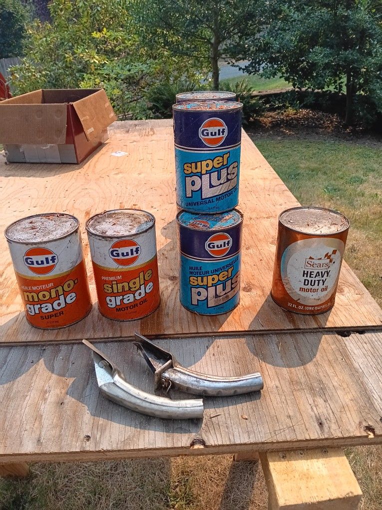 Vintage Oil Cas, and Oil Spouts