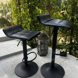 Adjustable Black Leatherette Stools