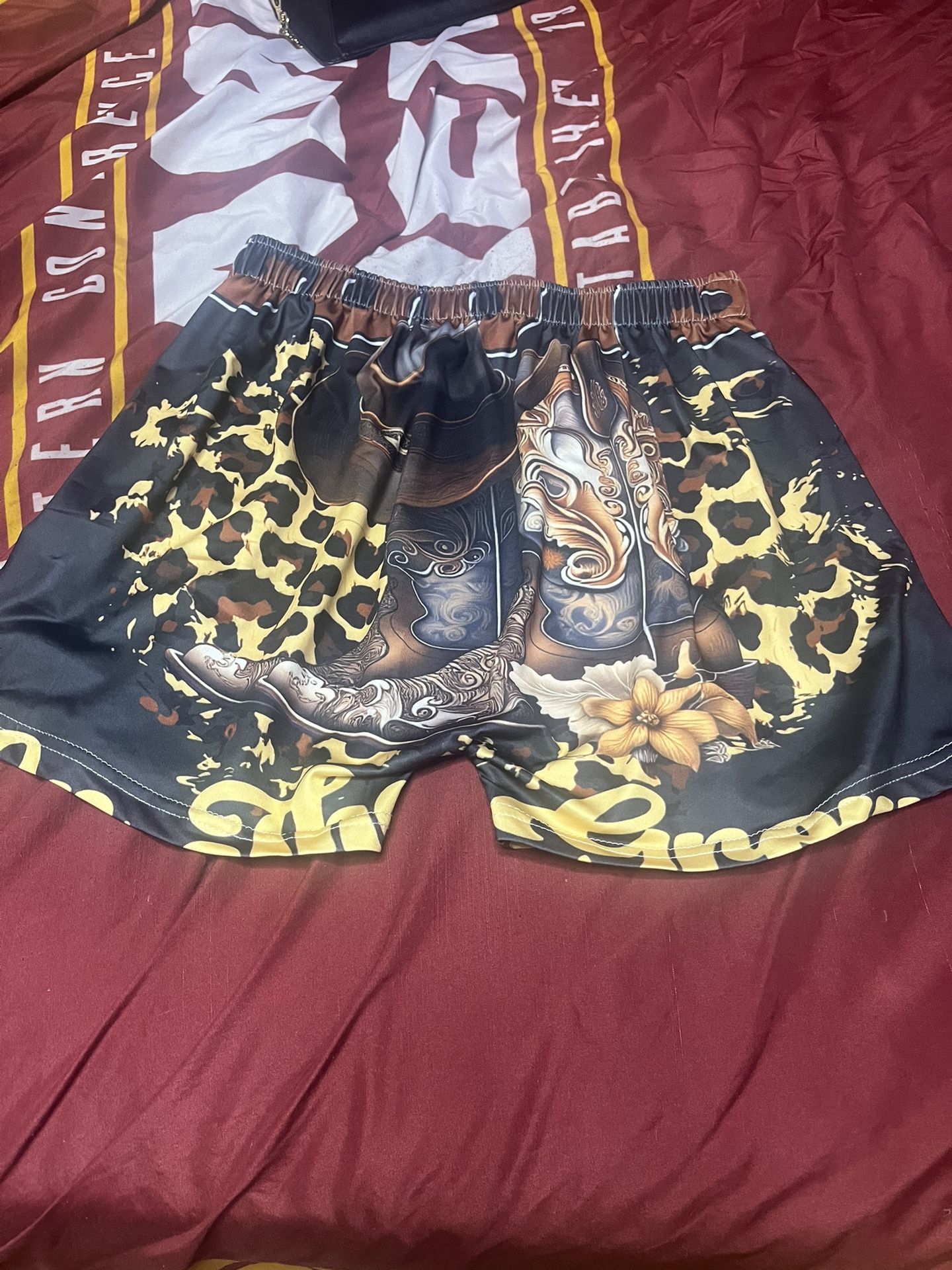 Stretchy Leopard & Black Shorts