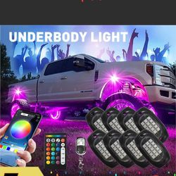 RGB LED Rock Lights For Jeep Off-Road Truck UTV ATV 8Pods Underbody Wheel Light