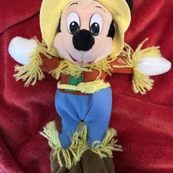 Vintage Walt Disney World Mickey Mouse Fall Scarecrow Beanbag Toy/Collectible