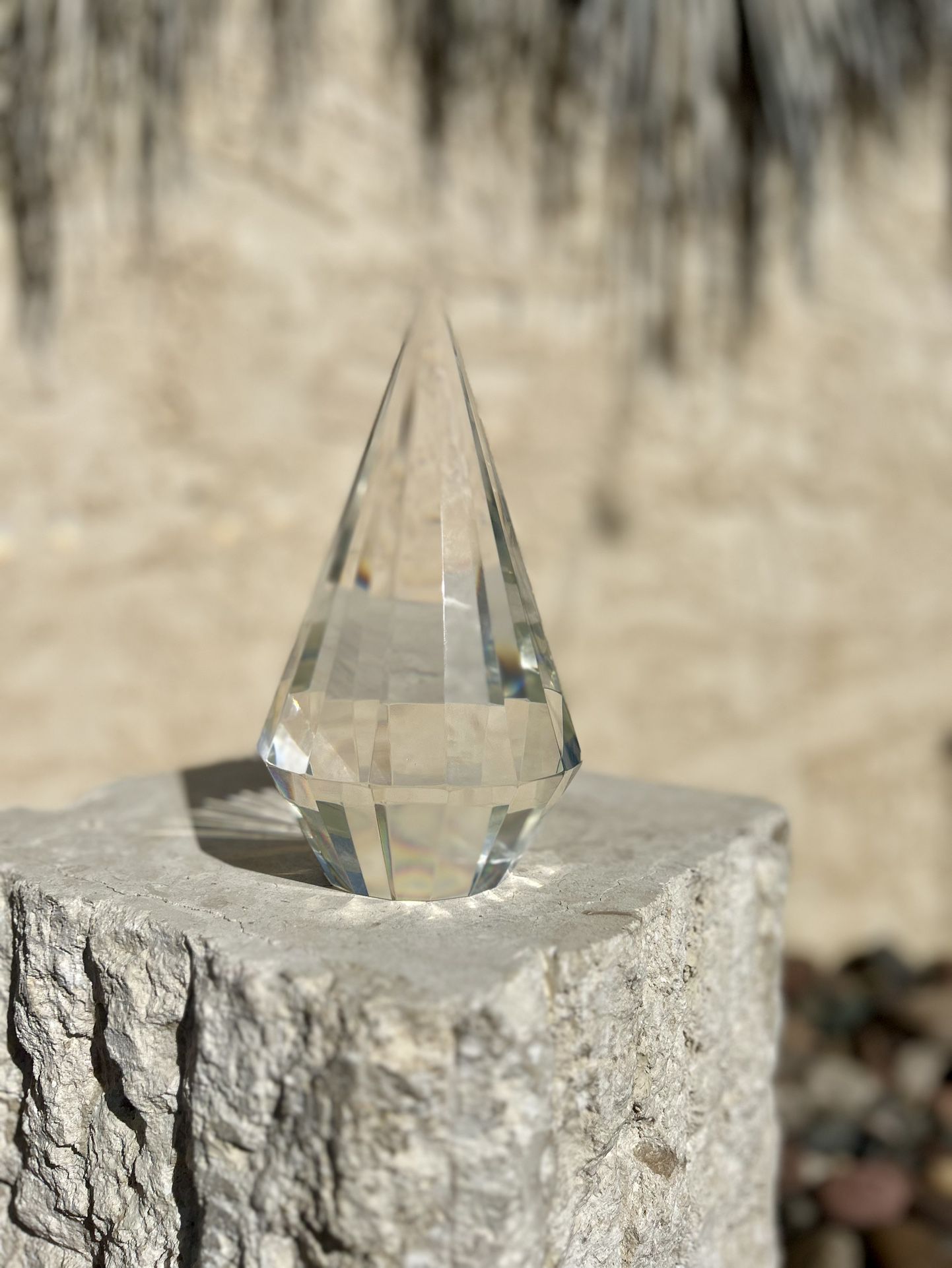 Crystal Glass Diamond Paperweight