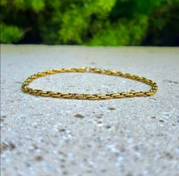 18K Gold Vintage Chain Bracelet (Jewelry Box Included)