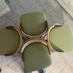 Walnut -Finished Rubberwood Barstools Chairs